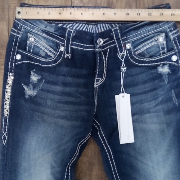 Rock Revival NWT Women's Jeans 26 Easy Boot Irene Embellished Rhinestones - Picture 11 of 14